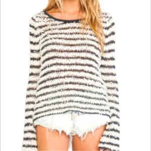 Free People Downy Stripe Cozy Pullover Sweater
